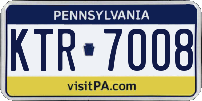 PA license plate KTR7008