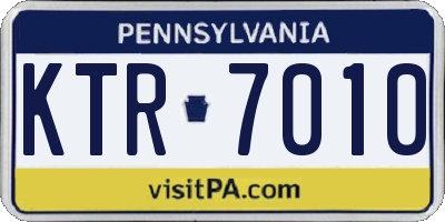PA license plate KTR7010
