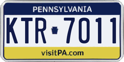 PA license plate KTR7011