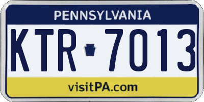 PA license plate KTR7013