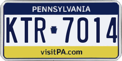 PA license plate KTR7014