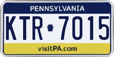 PA license plate KTR7015