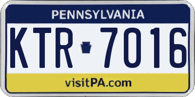 PA license plate KTR7016