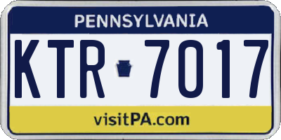 PA license plate KTR7017