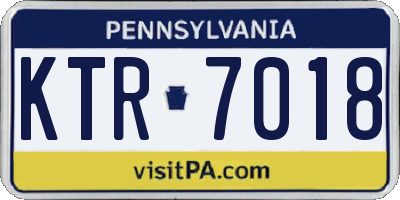 PA license plate KTR7018