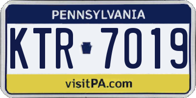 PA license plate KTR7019