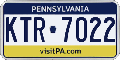 PA license plate KTR7022