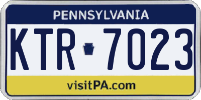 PA license plate KTR7023