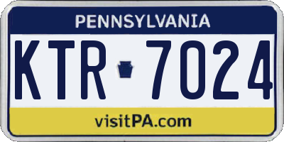 PA license plate KTR7024