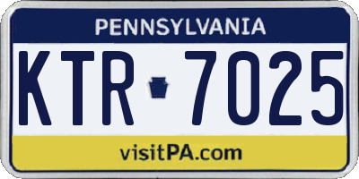 PA license plate KTR7025