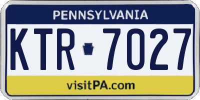 PA license plate KTR7027