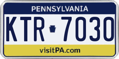 PA license plate KTR7030
