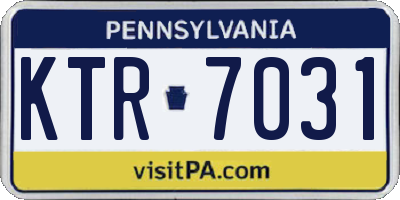 PA license plate KTR7031