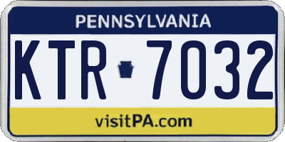 PA license plate KTR7032