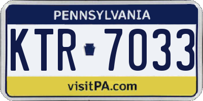 PA license plate KTR7033