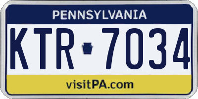 PA license plate KTR7034