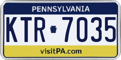 PA license plate KTR7035