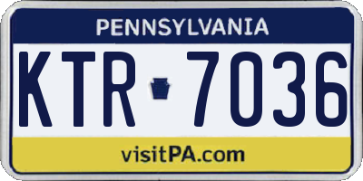 PA license plate KTR7036