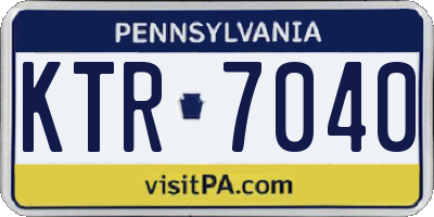PA license plate KTR7040