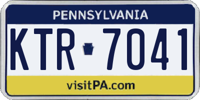 PA license plate KTR7041