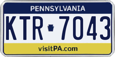 PA license plate KTR7043