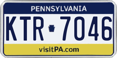 PA license plate KTR7046