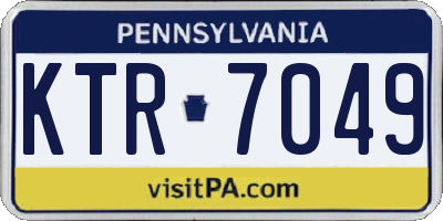 PA license plate KTR7049