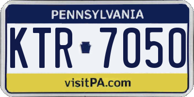 PA license plate KTR7050