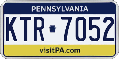 PA license plate KTR7052