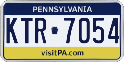 PA license plate KTR7054