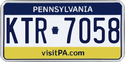PA license plate KTR7058
