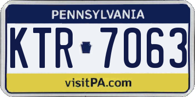 PA license plate KTR7063