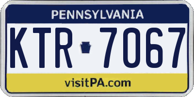 PA license plate KTR7067