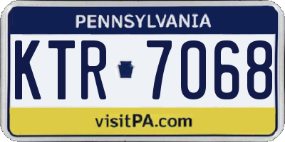 PA license plate KTR7068