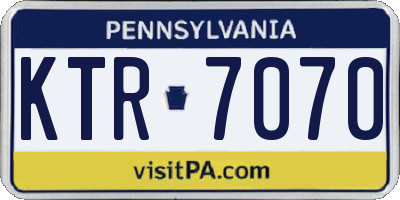 PA license plate KTR7070