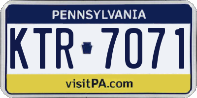PA license plate KTR7071