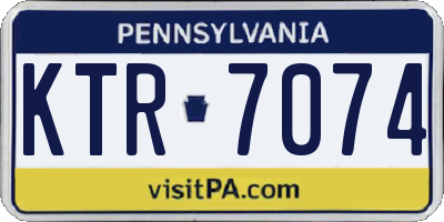 PA license plate KTR7074