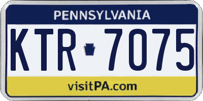 PA license plate KTR7075