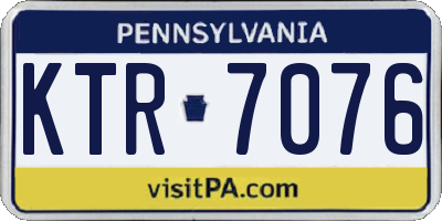 PA license plate KTR7076