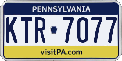 PA license plate KTR7077