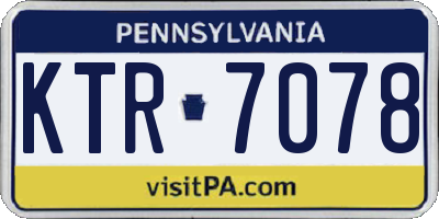 PA license plate KTR7078