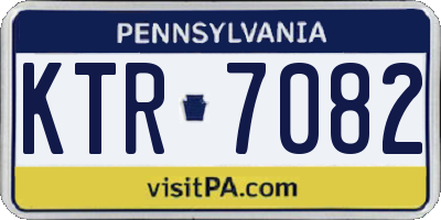 PA license plate KTR7082