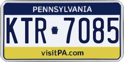PA license plate KTR7085