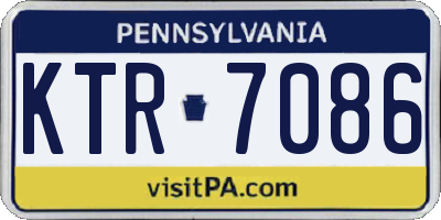 PA license plate KTR7086