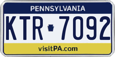 PA license plate KTR7092
