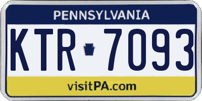 PA license plate KTR7093