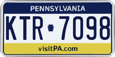 PA license plate KTR7098