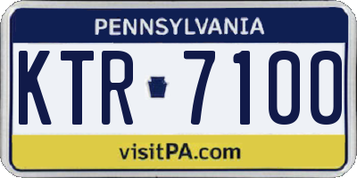 PA license plate KTR7100