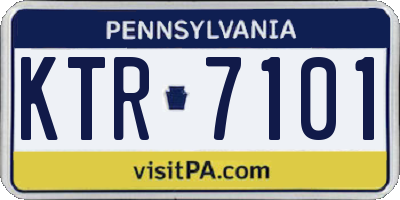 PA license plate KTR7101