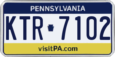 PA license plate KTR7102